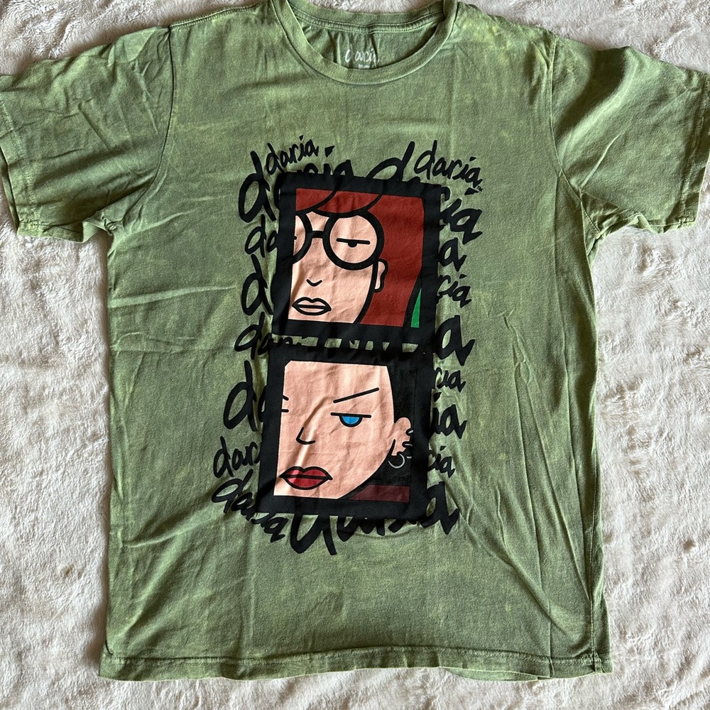 Green Graphic T-Shirt with Daria Print